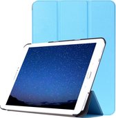 Custer Texture horizontale flip lederen tas met 3-voudige houder voor Galaxy Tab S2 9.7 / T815 (blauw)