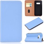 Voor Galaxy S10 Lite effen kleur mat magnetische horizontale flip lederen tas met kaartsleuven en houder (blauw)