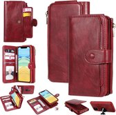 Voor iPhone 11 Multifunctionele Retro Afneembare Magnetische Horizontale Flip Leren Case met Kaartsleuven & Houder & Portemonnee & Fotolijst (Rood)