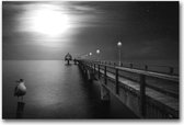 MN Collections - Schilderij - Seascape Photography. - Zwart, Wit En Grijs - 75 X 50 Cm
