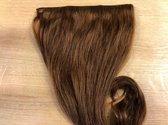 Clip In Extensions Echt haar 100gram 50cm midden bruin De Luxe Remy