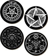 Grindstore Onderzetter Pentagram 4 Piece Coaster Set Zwart