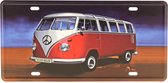 Wandbord – Mancave - Peace bus – Vintage - Retro -  Wanddecoratie – Reclame bord – Restaurant – Kroeg - Bar – Cafe - Horeca – Metal Sign – Mannen Cadeau – Volkswagen – T1 T2 - 15x3