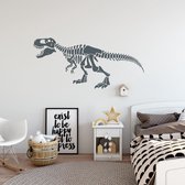 Muursticker Dinosaurus Skelet - Donkergrijs - 120 x 55 cm - baby en kinderkamer dieren