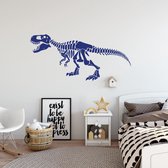 Muursticker Dinosaurus Skelet -  Donkerblauw -  80 x 37 cm  -  alle muurstickers  baby en kinderkamer  dieren - Muursticker4Sale