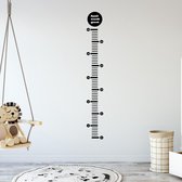 Groeimeter Muursticker Met Naam - Zwart - 14 x 103 cm -  baby en kinderkamer