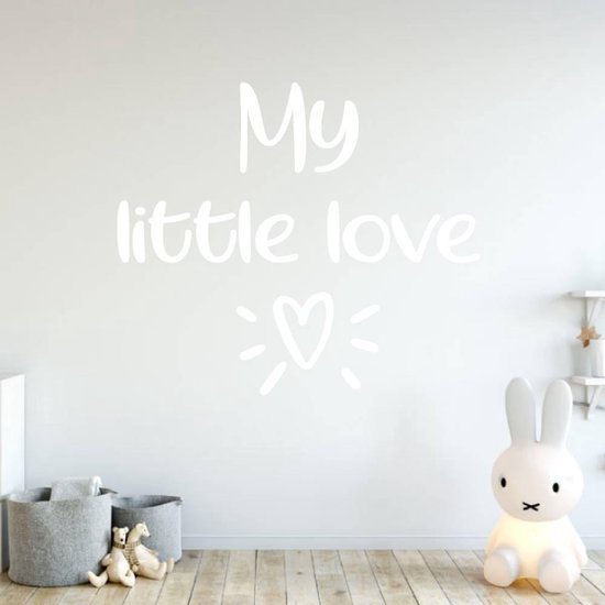 Muursticker My Little Love - Wit - 60 x 52 cm - engelse teksten baby en kinderkamer