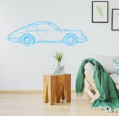 Muursticker Sportwagen -  Lichtblauw -  120 x 34 cm  -  slaapkamer  woonkamer  alle muurstickers  baby en kinderkamer - Muursticker4Sale