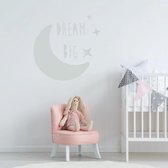 Muursticker Dream Big -  Lichtgrijs -  110 x 110 cm  -  alle muurstickers  baby en kinderkamer  engelse teksten - Muursticker4Sale
