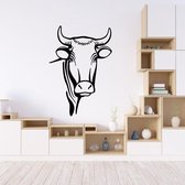 Muursticker Stier - Zwart - 55 x 80 cm - slaapkamer woonkamer  dieren
