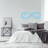 Muursticker Infinity You And Me - Lichtblauw - 120 x 45 cm - slaapkamer