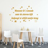 Muursticker Knipoog Ster - Goud - 120 x 72 cm - baby en kinderkamer - teksten en gedichten baby en kinderkamer slaapkamer alle