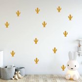 Muursticker Cactus -  Goud -  12 x (9 x 12 cm)  -  baby en kinderkamer  alle - Muursticker4Sale