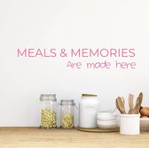 Muursticker Keuken Meals En Memories -  Roze -  160 x 28 cm  -  engelse teksten  keuken  alle - Muursticker4Sale