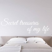 Muursticker Secret Treasures Of My Life - Wit - 120 x 36 cm - slaapkamer engelse teksten