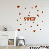 Muursticker Sterren Met Naam -  Bruin -  120 x 120 cm  -  baby en kinderkamer - jongens  baby en kinderkamer - baby  baby en kinderkamer - meisjes  baby en kinderkamer  nederlandse