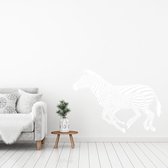 Muursticker Kleine En Grote Zebra -  Wit -  60 x 43 cm  -  woonkamer  alle muurstickers  slaapkamer  dieren - Muursticker4Sale