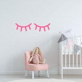 Muursticker Wimpers -  roze -  30 x 7 cm  -  baby en kinderkamer  alle - Muursticker4Sale