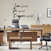 Muursticker Love Be Inspire -  Zwart -  100 x 78 cm  -  alle muurstickers  engelse teksten  bedrijven - Muursticker4Sale