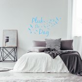 Muursticker Pluk De Dag Met Vogels -  Lichtblauw -  120 x 71 cm  -  alle muurstickers  slaapkamer  woonkamer  nederlandse teksten - Muursticker4Sale