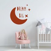 Muursticker Dream Big -  Bruin -  80 x 80 cm  -  alle muurstickers  baby en kinderkamer  engelse teksten - Muursticker4Sale