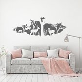 Muursticker Herten In Het Bos -  Donkergrijs -  160 x 58 cm  -  alle muurstickers  baby en kinderkamer  slaapkamer  woonkamer  dieren - Muursticker4Sale