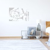 Muursticker Marilyn Monroe -  Lichtgrijs -  160 x 107 cm  -    slaapkamer  woonkamer - Muursticker4Sale