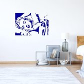 Muursticker Marilyn Monroe -  Donkerblauw -  160 x 107 cm  -    slaapkamer  woonkamer - Muursticker4Sale