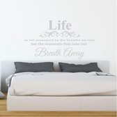 Muursticker Life Is Not Measured -  Zilver -  80 x 44 cm  -  slaapkamer  alle  woonkamer - Muursticker4Sale