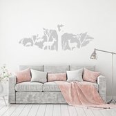 Muursticker Herten In Het Bos - Lichtgrijs - 120 x 43 cm - baby en kinderkamer slaapkamer woonkamer dieren