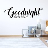 Slaapkamer Sticker Goodnight Sleep Tight - Groen - 120 x 34 cm - nederlandse teksten slaapkamer