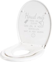 Houd Mij Fris En Clean - Lichtgrijs - 16 x 20 cm - nederlandse teksten toilet