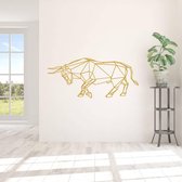 Muursticker Origami Stier -  Goud -  80 x 35 cm  -  slaapkamer  woonkamer  origami  alle muurstickers  dieren - Muursticker4Sale