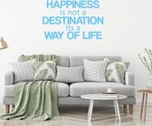 Muursticker Happiness Is Not A Destination -  Lichtblauw -  120 x 77 cm  -  alle muurstickers  woonkamer  engelse teksten - Muursticker4Sale