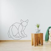 Muursticker Origami Poes -  Geel -  100 x 100 cm  -  slaapkamer  woonkamer  origami  alle muurstickers  dieren - Muursticker4Sale