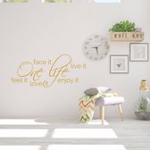 Muurtekst One Life -  Goud -  160 x 70 cm  -  woonkamer  engelse teksten  alle - Muursticker4Sale