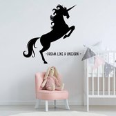 Muursticker Unicorn -  Rood -  80 x 80 cm  -  slaapkamer  alle  engelse teksten  baby en kinderkamer  dieren - Muursticker4Sale