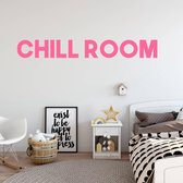 Muursticker Chill Room -  Roze -  120 x 15 cm  -  woonkamer  engelse teksten  alle - Muursticker4Sale