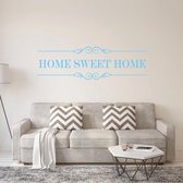 Muursticker Home Sweet Home - Lichtblauw - 120 x 36 cm - woonkamer engelse teksten