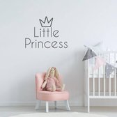 Muursticker Little Princess -  Donkergrijs -  140 x 105 cm  -  engelse teksten  baby en kinderkamer  alle - Muursticker4Sale