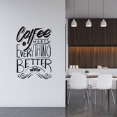 Muursticker Coffee Makes Everything Better -  Groen -  107 x 160 cm  -  alle muurstickers  keuken  engelse teksten - Muursticker4Sale