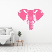 Muursticker Olifant -  Roze -  140 x 114 cm  -  alle muurstickers  slaapkamer  woonkamer  dieren - Muursticker4Sale