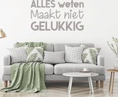 Muursticker Alles Weten Maakt Niet Gelukkig -  Donkergrijs -  120 x 69 cm  -  alle muurstickers  woonkamer  nederlandse teksten  bedrijven - Muursticker4Sale