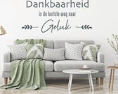 Muursticker Dankbaarheid - Donkergrijs - 120 x 56 cm - nederlandse teksten woonkamer