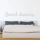 Muursticker Sweet Dreams - Lichtgrijs - 120 x 21 cm - woonkamer engelse teksten