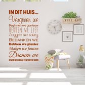 Muursticker Huisregels In Dit Huis -  Bruin -  60 x 115 cm  -  nederlandse teksten  woonkamer  alle - Muursticker4Sale