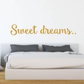 Muursticker Sweet Dreams -  Goud -  120 x 21 cm  -  woonkamer  engelse teksten  alle - Muursticker4Sale