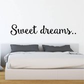 Muursticker Sweet Dreams -  Lichtbruin -  160 x 28 cm  -  woonkamer  engelse teksten  alle - Muursticker4Sale