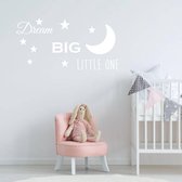 Muursticker Dream Big Little One -  Wit -  80 x 40 cm  -  baby en kinderkamer  alle - Muursticker4Sale