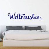 Muursticker Welterusten - Donkerblauw - 160 x 32 cm - baby en kinderkamer slaapkamer alle